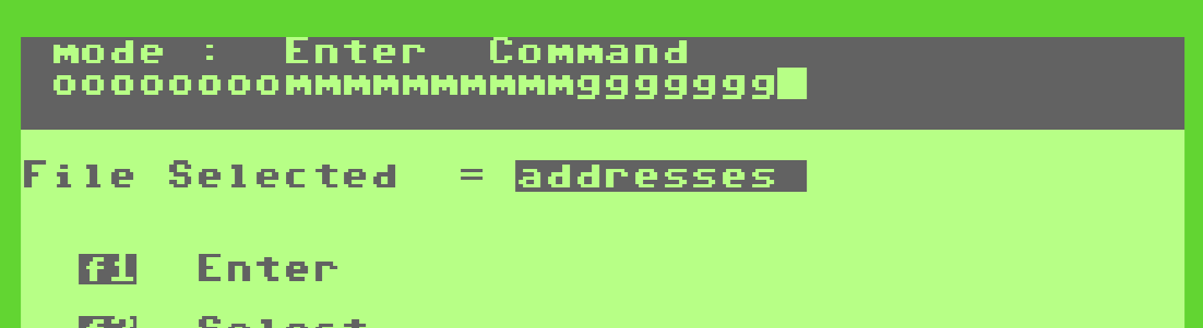 Screen capture from Superbase exhibiting uncontrolled repeating key input when running VICE in WARP mode.